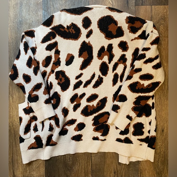 Small Pink Lily Honest With You Brown Animal Print Cardigan - Picture 4 of 4